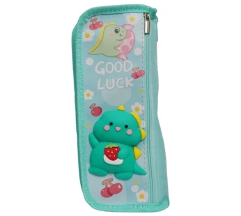 8016 3D Dyno Pencil Pouch for Boys and Girls Pencil Case School Stationery 2 Zipper {Random Design}