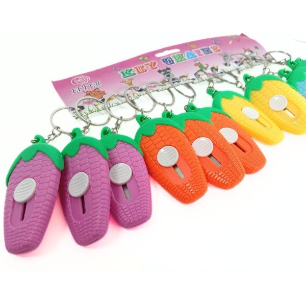 11173 {pack of 12} Mini Cuter Corn Shaped Portable Keychain , For Cutting Paper. - Image 2