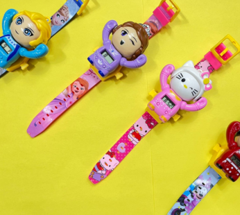 8028 Kids face change Cartoon Wrist Watches Toy for girls