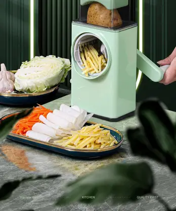 10842 Manual Vegetable Grater for Kitchen, Multifunctional Rotary Drum Vegetables Cutter Grater & Slicer - Image 2