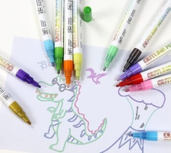 606 Line Painter Marker 6 Pcs Double-line Contour Marker Pen