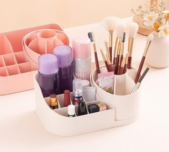 10368 360° Rotating Makeup Brushes Organizer, Cosmetics Organizer, Durable Makeup Box