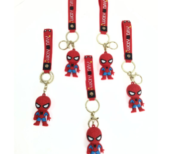 11167 3D Spiderman Keychain Silicone with Band Metal Hook Thor Keychain Avengers Keychains Spiderman Keychain for Boys, Bike, Car, Men