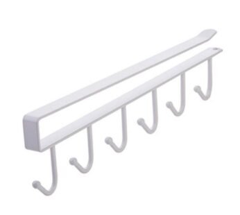 10319 Multifunctional Iron Kitchen Storage Rack Cupboard Hanging Hooks Cup Mug Cooker Cutlery Storage Holder Dish Hanger Shelf Bathroom Bedroom Organizer Hanger Stand – 26×6.5CM