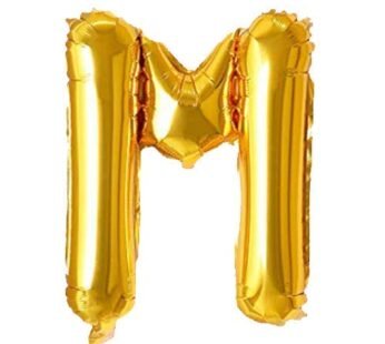 9021 (10 pcs) M Gold Letter Foil Balloon