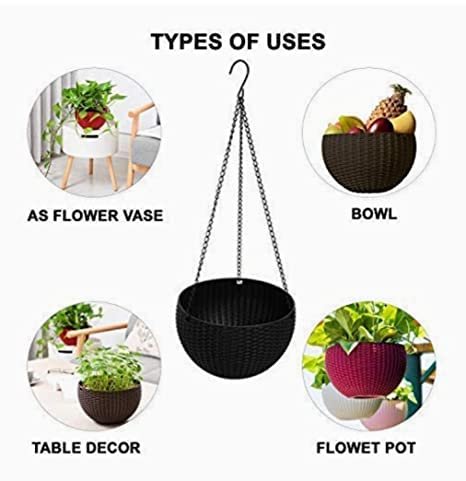 7018 Plastic Hanging Pots for Home & Balcony Gardens - Image 4