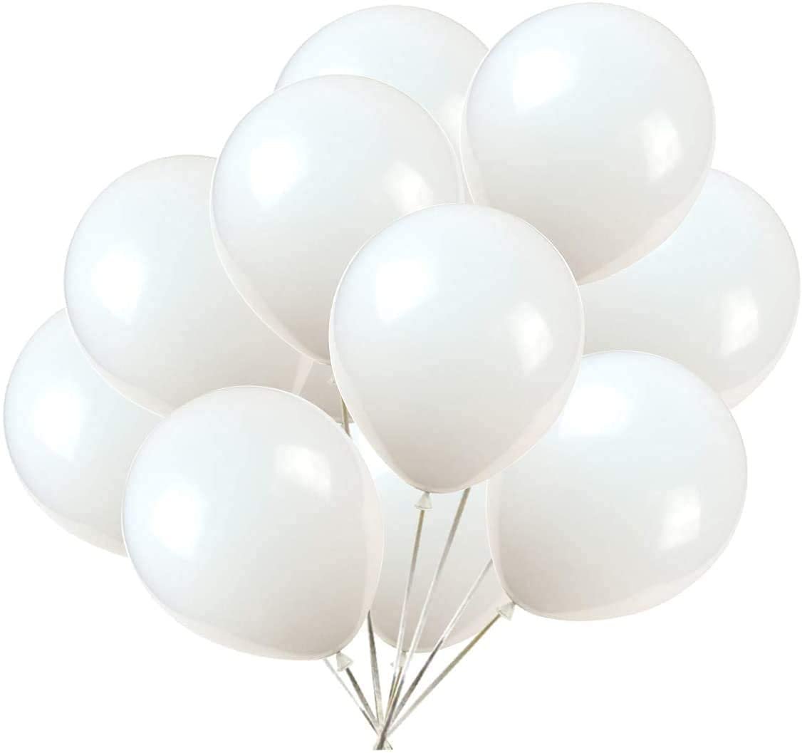 2035 (50 Pcs) White Metallic Balloons - Image 3