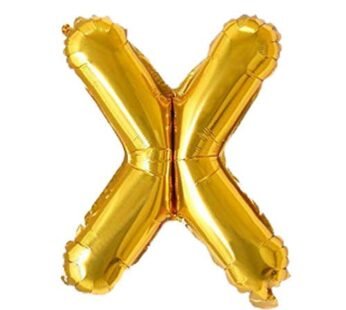 90305 (10 pcs) X Gold Letter Foil Balloon