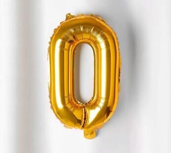 9049 (10 pcs) Number 0 Foil Golden Balloon