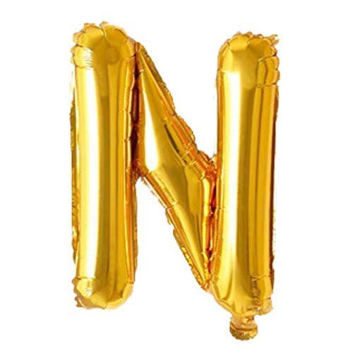 9022 (10 pcs) N Gold Letter Foil Balloon