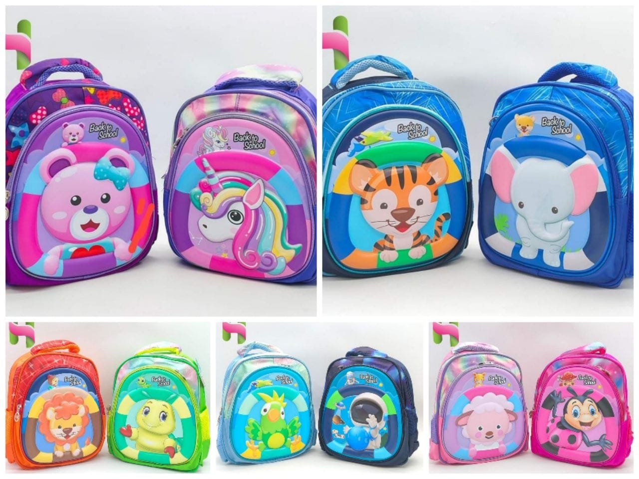 20106 Stylish Cute Multipurpose Nursery School Bag Backpack {Random Design} - Image 4