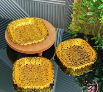 20008 Plastic Decorative Golden Thali {Pack of 3}