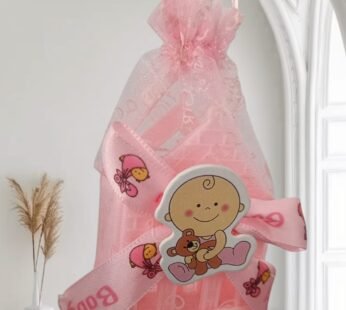 11089 {12 Pcs} Home Shapes Baby Shower Candy Bags Candy Wedding Favors Bags Pink Colour