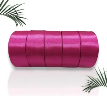 20035 Satin Dark Pink Ribbon 1 Inch 10mtr Each Dark Pink Pink Satin Ribbon (Pack of 5)