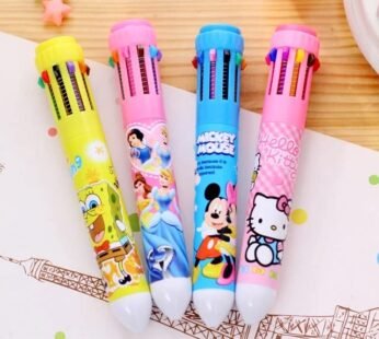 10271 – Cartoon Design Multicolor 10-In-1 Retractable Ballpoint Pen for Kids