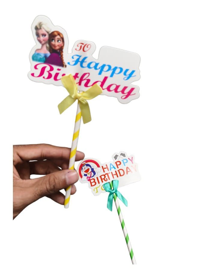 4128 (10 pcs) disney Birthday toppers Mix Design - Image 2