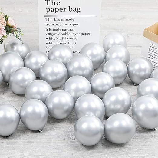 2091 (50 pcs) Silver chrome Balloons - Image 2