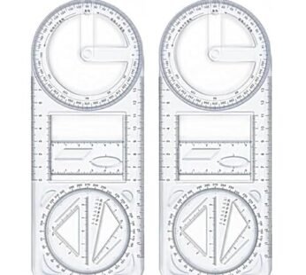 10507 Geometric Ruler – Transparent Multi-Angle Measuring Tool for Artists, Designers, and Students