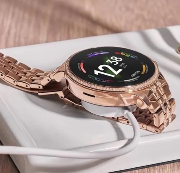 GEN 9 Golden Round Diamond Smartwatch for Women | Ultra Luxury Rose Gold Bracelet Smart Watch Bluetooth Call, Wireless Charge, Fashionable Fitness Tracker-Golden Version - Image 2