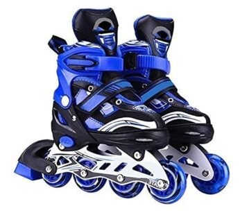 20065 Adult Inline Skates Size Adjustable All Pure Pu Wheels It Has Aluminum Which Is Strong With Led Flash Light On Wheels Age Group 6-14 Years (Multicolor)