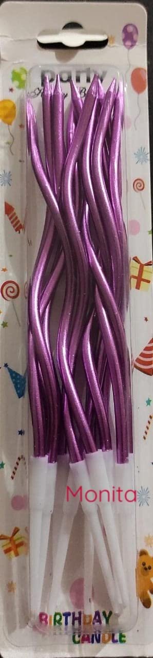 5072 ( 10 pkts) Twisty Birthday Candles Set Metallic Curly - Image 3