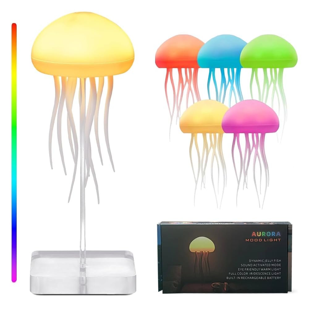 XD-009 Jellyfish LED Lamp with Dancing Legs,RGB Gradient Bedside Lamp with Voice Control - Image 2