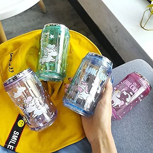 9074 Cute design Double Layer Bottle with Inside Sequence Glitter 240 ml - Image 4