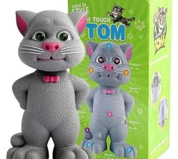 LX 638A Talking Tom with AI Touch Sensitive and Recording for Kids, Gray