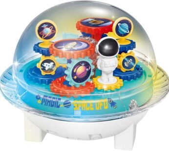 ZR181 Universal Spaceship Model Transparent moving Gears UFO With Light & Sound for Children
