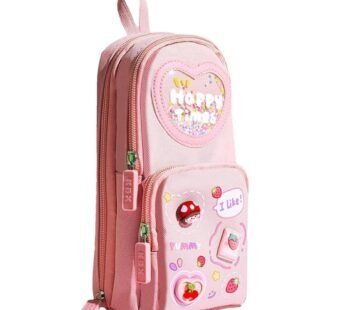 CK-161 Kawaii Pencil Pouch 3 Compartment Cute Pencil Poucha Aesthetic Pencil Box for Girls Large Capacity Pen Pencil Pouch Multifunctional Stationery Organizer for School Office