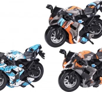 600-62 Realistic Bike Toys with Light & Music, Motorcycle Toy for Kids, Pull Back Friction Powered Bike Toy {Random color’s}