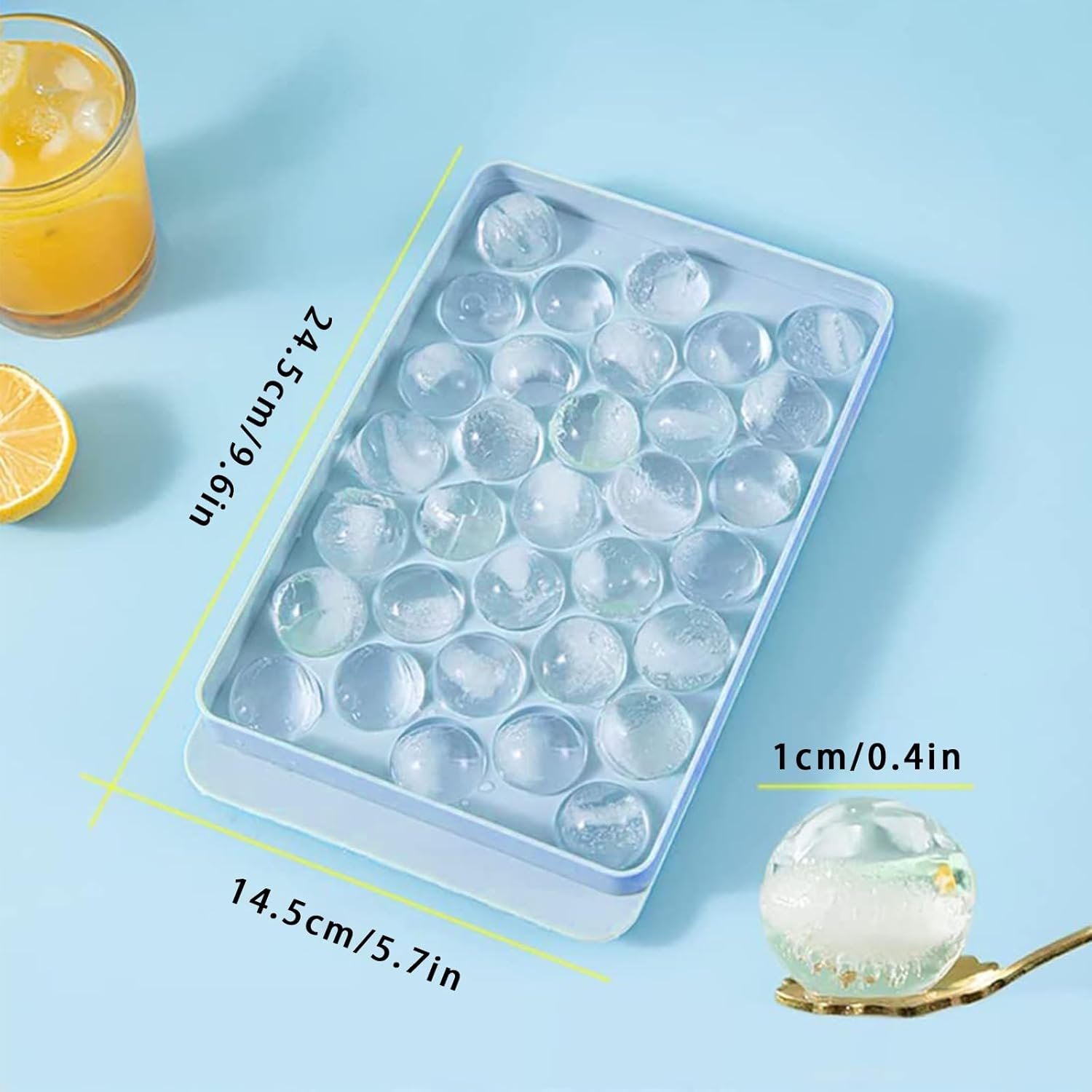 10310 Silicone Ice Cube Trays, Round Silicone Ice Cube Tray with Lid, 33 Compartments Ice Cube Tray for Freezer, Cocktails, Whisky, Tea and Coffee - Image 5