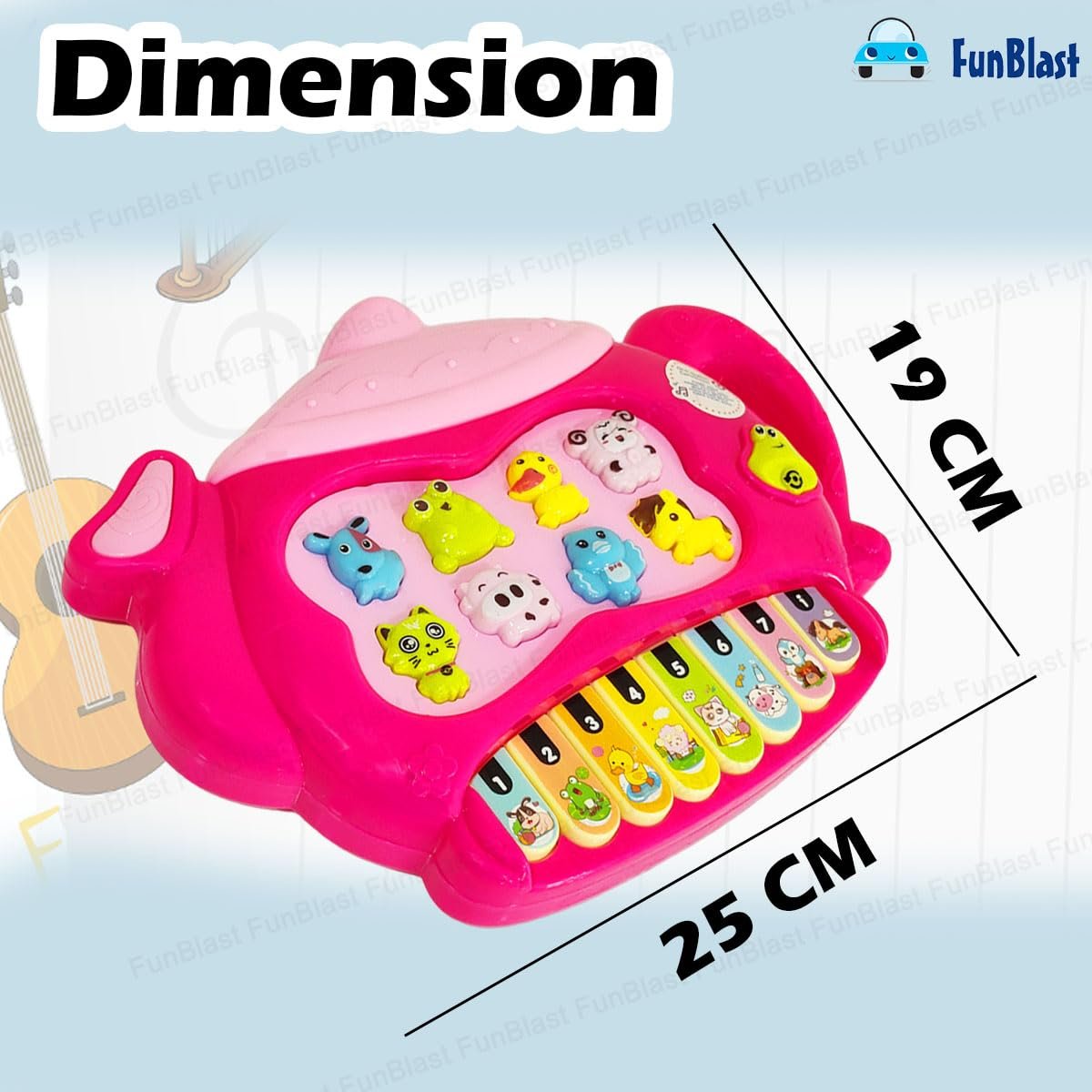 10725 FunBlast Piano for Kids – Electric Teapot with Organ Keyboard Musical Instrument Toys, Teapot Keyboard with Flashing Lights, Animal Sounds and Songs, Musical Toys for Kids (Multicolour) - Image 2
