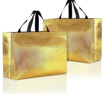 20060 Carry Bag for Return Gifts | Gift Bags | Tote Bags Glossy Metallic {Golden}
