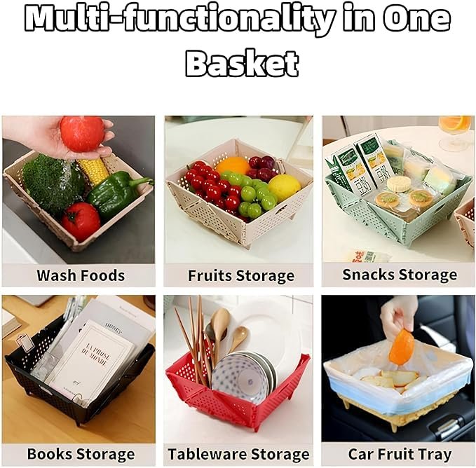 6091 Plastic Foldable Storage Basket - Image 7