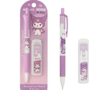 02025  0.7mm Mechanical Pencil Set – 15cm Cute Purple Pencil & 6cm HB Lead Refills {Random}