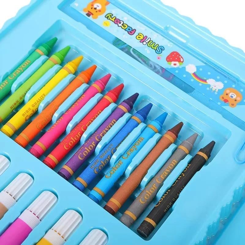 20054 68 pcs colour-set drawing-kit for kids cute stationery painting colors set box {Pink, Blue} - Image 3