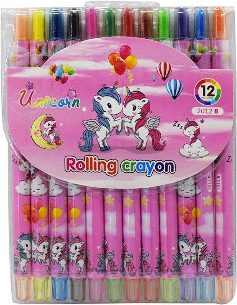 1012 F - CUTE ADOREABLE TWISTING ROLLING CRAYONS MULTICOLOUR PACK OF 12 COLOURS - Image 4