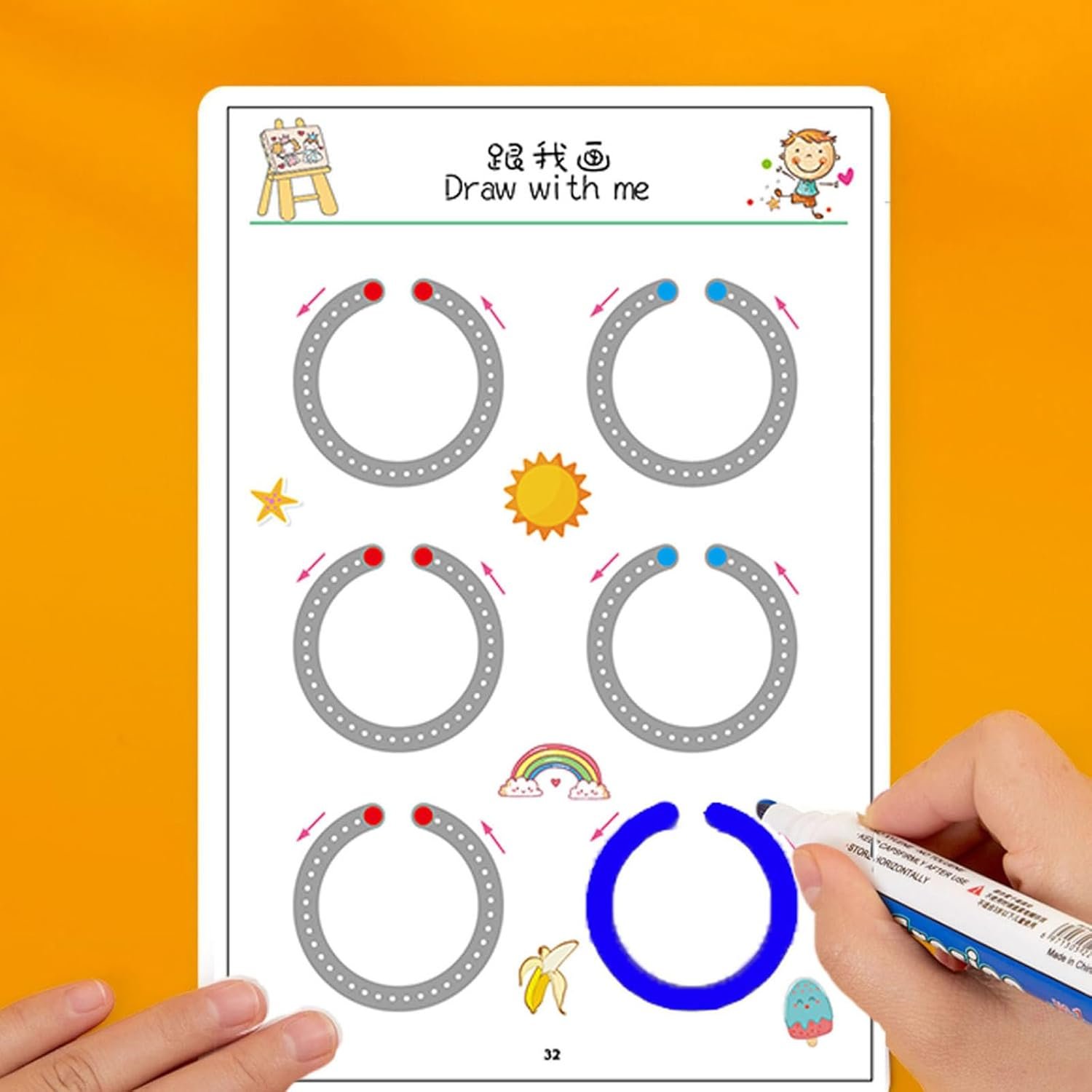 CK034 Magical Tracing Workbook Set, Hand Writing Pen Control Training Book for Learning to Write The Alphabets & Numbers, Preschool Educational Reusable Learning Book for Kids {32 Pages} - Image 7