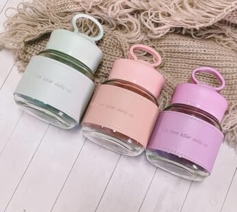 11179 300Ml Portable Handle Mini High Borosilicate Shaker Cute Fat Glass Water Cup, Mobile Phone Stand,Coffee, Juice, and Smoothies, Perfect for Hot & Cold Beverages