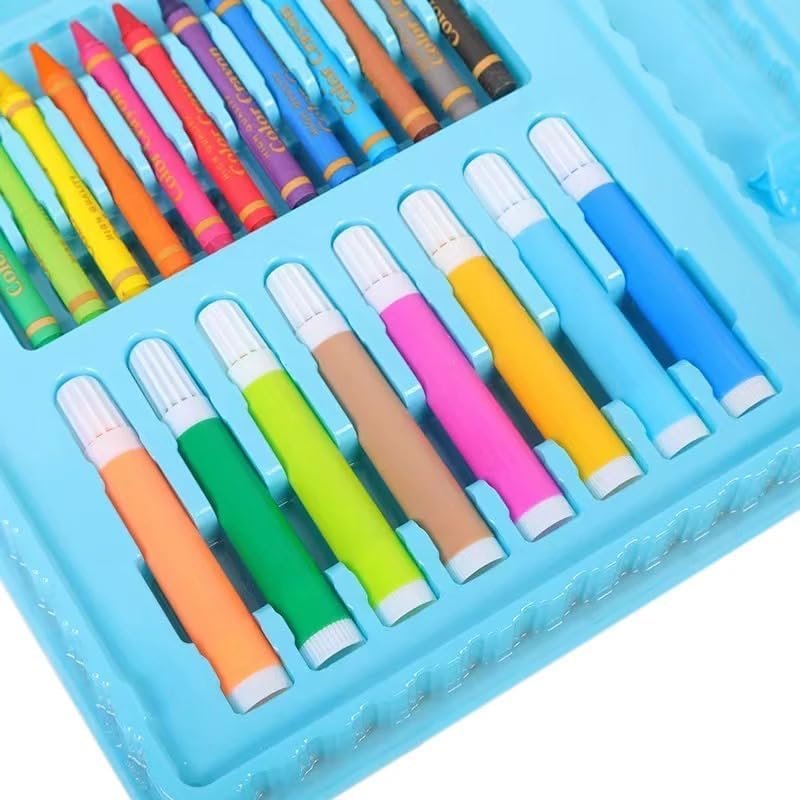 20054 68 pcs colour-set drawing-kit for kids cute stationery painting colors set box {Pink, Blue} - Image 4
