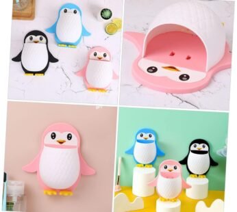 10107 Penguin Remote Holder Wall Toothbrush, Cellphone, Penguin Storage Box