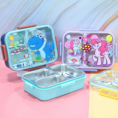 3532 Lunch box with 3 inner grid 710 ml Random