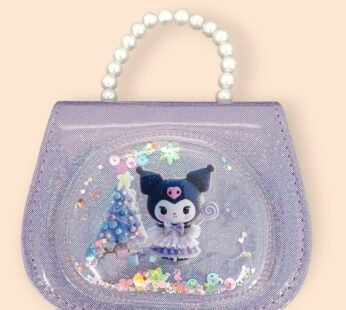 1881177 Random design glitter bag for girls shoulder bags with beaded chain strap stylish handbag fashionable kids purse ideal gift for children