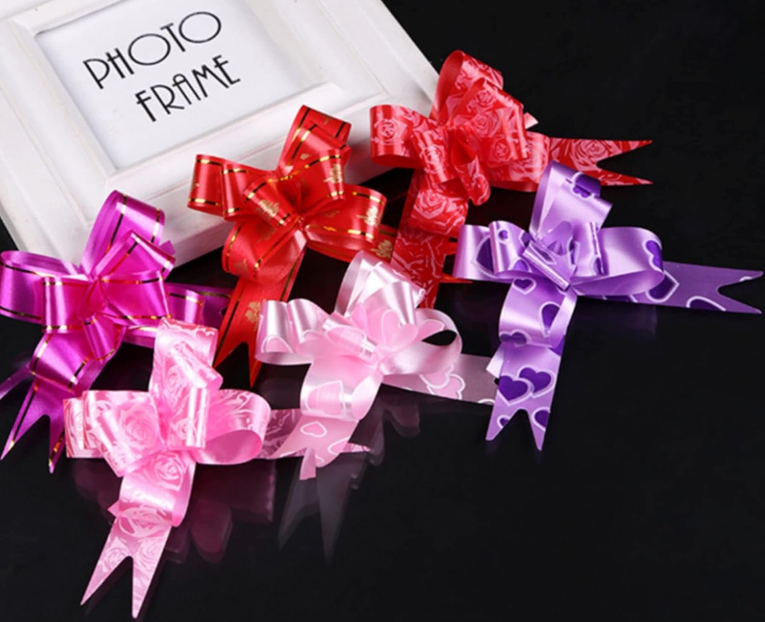 3063 (10 pkt) 100pcs Wrapping Bows, Pull Ribbon 30mm - Image 3