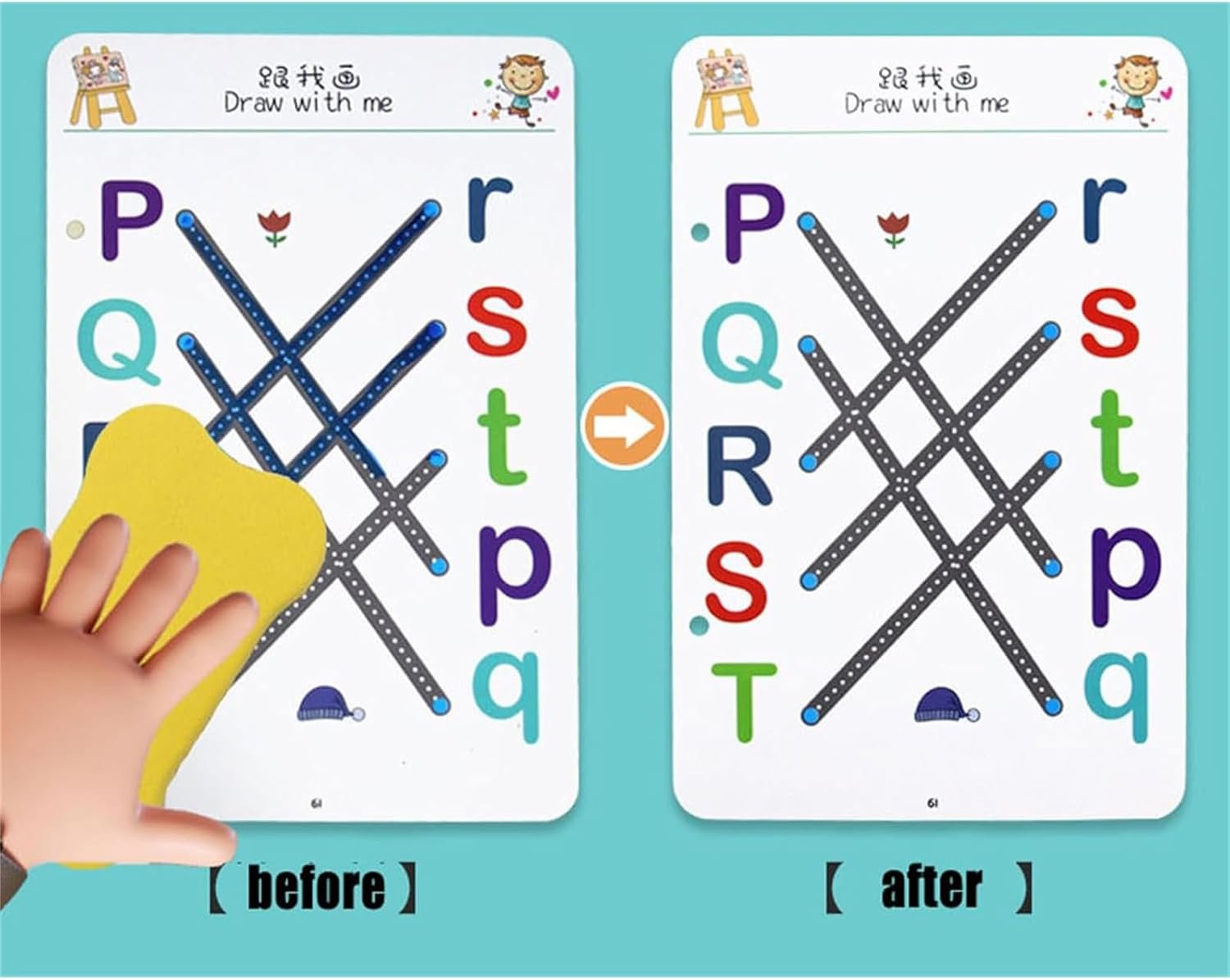 CK034 Magical Tracing Workbook Set, Hand Writing Pen Control Training Book for Learning to Write The Alphabets & Numbers, Preschool Educational Reusable Learning Book for Kids {32 Pages} - Image 9