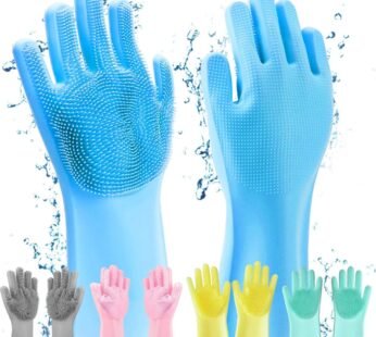 9035 Silicone Hand Gloves for Kitchen Dishwashing Car, Bathroom ( Pair )