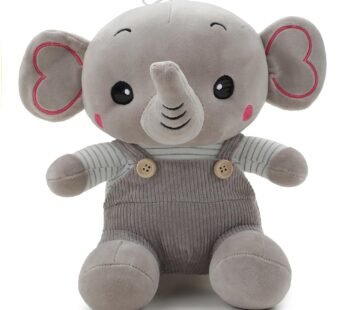 11252 Little Craft Soft Plush Toy for Kids Stuffed Soft Toy with Cute Hug-Friendly Plush for Babies {Elephant Grey/Pink} 24 Cm