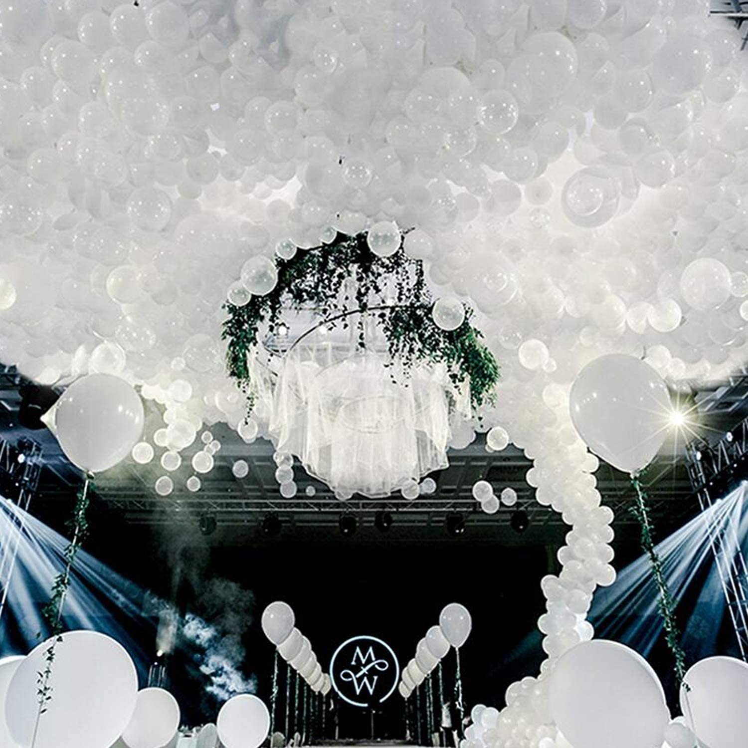 2035 (50 Pcs) White Metallic Balloons - Image 8