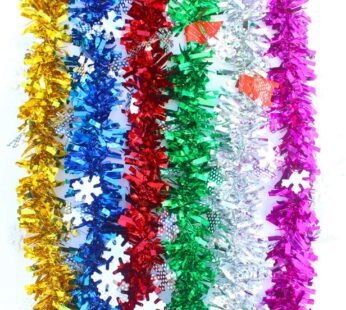 8077 ( 6 pcs ) Pastel Multicolour Tinsel Garland for Christmas